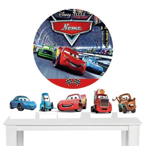 Kit Festa Painel Redondo e Display Carros - 1,50x1,50m