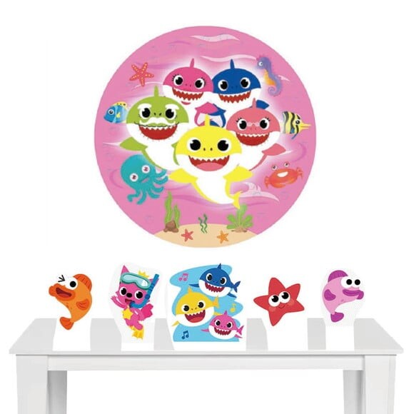 Kit Painel Circular e Display Baby Shark - 1,50x1,50m