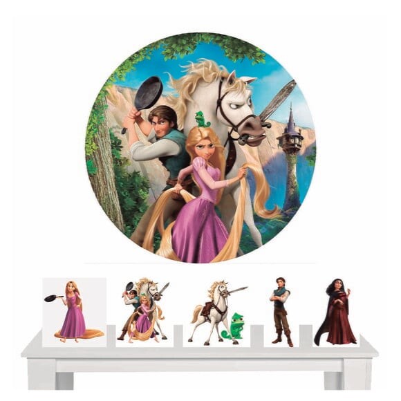 Kit Painel Redondo e Totem Rapunzel - 1,50x1,50m