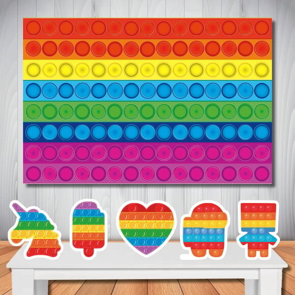 Kit Popit Fidget Toys Painel 1,50x1,00m e Display de Mesa