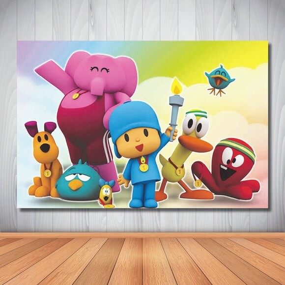 Painel de Aniversário Infantil Pocoyo - 1,50x1,00m