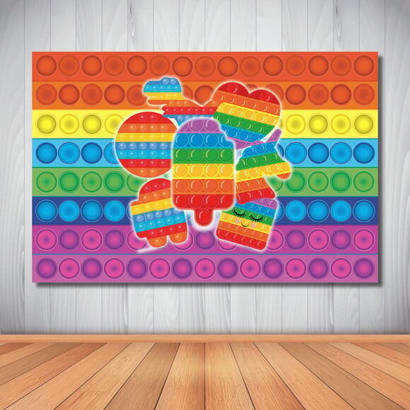 Painel de Festa Infantil Popit Fidget Toys -1,50x1,00m