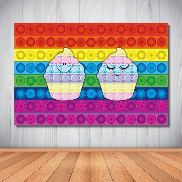 Painel de Festa Infantil Popit Fidget Toys -1,50x1,00m