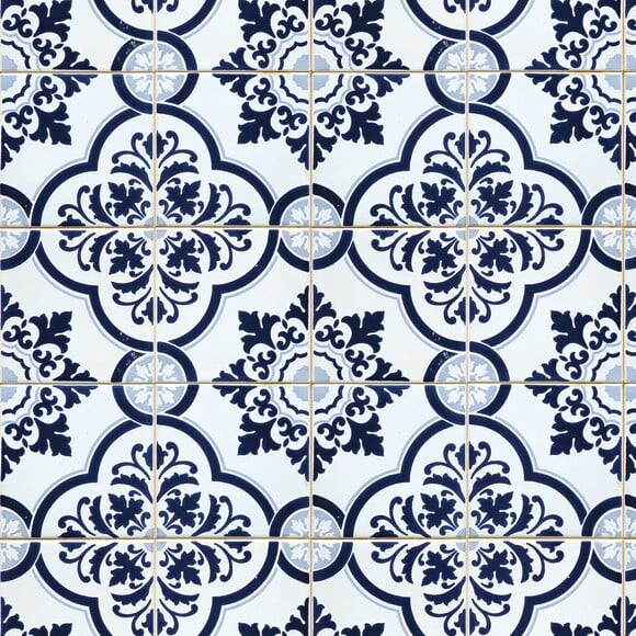 Papel de Parede Azulejo Azul Diverso