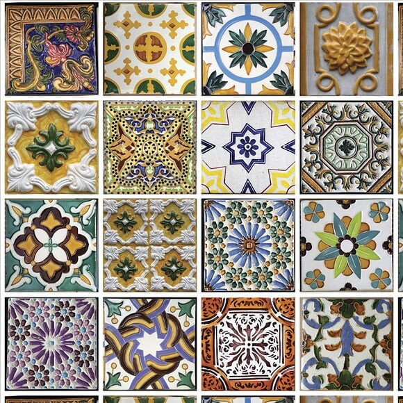 Papel de Parede Azulejo Mix Português