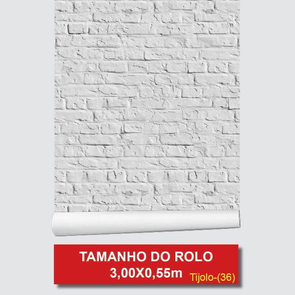 Papel de Parede Tijolos Branco Gelo Rústico 3d