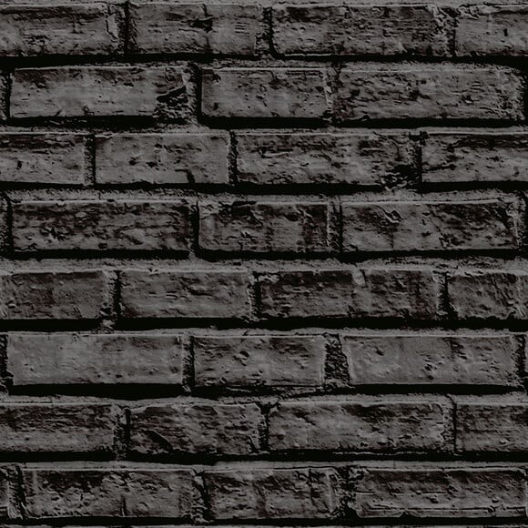 Papel de Parede Tijolos Carvão Ceramico 3d