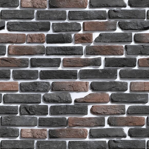 Papel de Parede Tijolos Marrom e Cinza Misto - 3d
