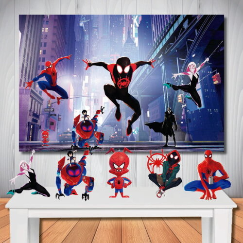 Kit Aniversário Festa Mega Painel + Display Aranhaverso