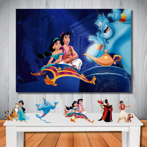 Kit Aniversário Festa Mega Painel + Display Alladin