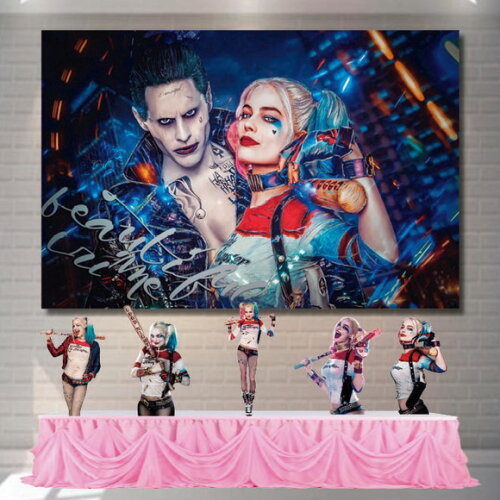 Kit Aniversário Festa Mega Painel + Display Arlequina