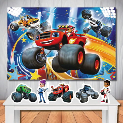 Kit Aniversário Festa Mega Painel + Display Blaze Monster