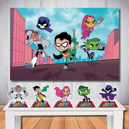 Kit Aniversário Festa Mega Painel + Display Jovens Titãs