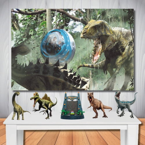 Kit Aniversário Festa Mega Painel + Display Jurassic Park