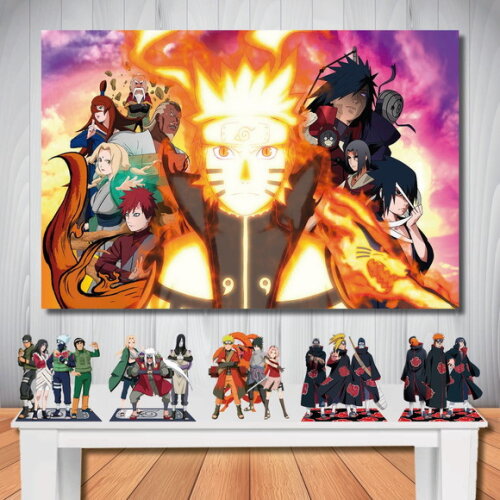 Kit Aniversário Festa Mega Painel + Display Naruto Shippuden