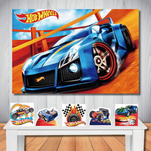 Kit Aniversário Festa Top Painel + Display Hot Wheels
