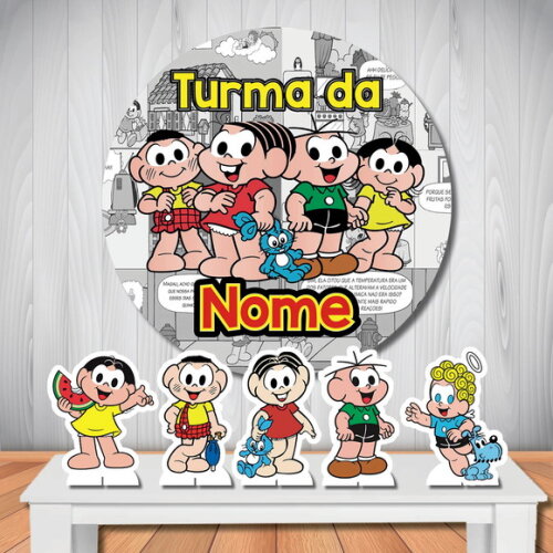 Kit Aniversário Painel Redondo e Display Turma da Mônica
