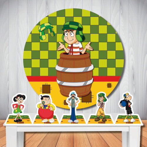 Kit Cenário Chaves Painel Redondo e Display de Mesa