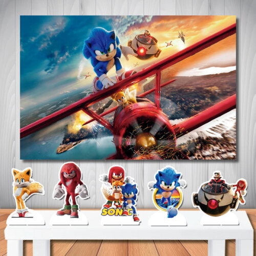Kit Cenário Festa Sonic Filme 2 Display e Painel Infantil