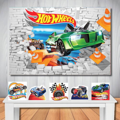 Kit Cenário Hot Wheels Painel 1,50x1,00m e Display de Mesa
