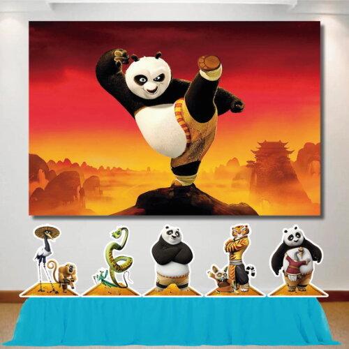 Kit Cenário Kung Fu Panda Display de Mesa e Painel de Festa