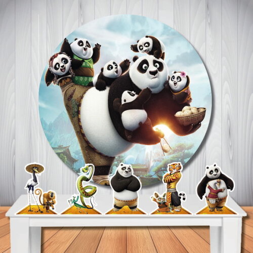 Kit Cenário Kung Fu Panda Display e Painel Redondo de Festa