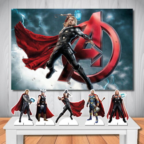 Kit Cenário Painel de Aniversário e Display Mesa Top Thor