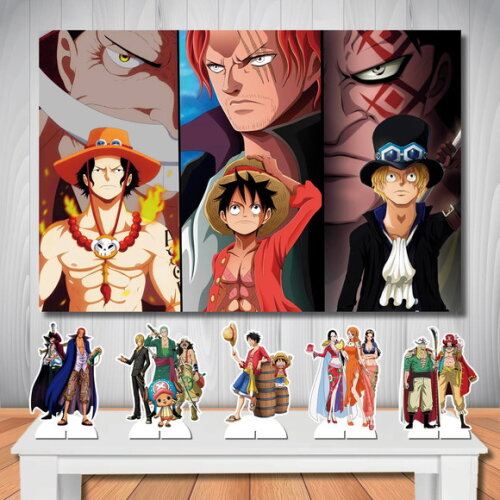 Kit Cenário Painel de Festa e Totem de Mesa One Piece