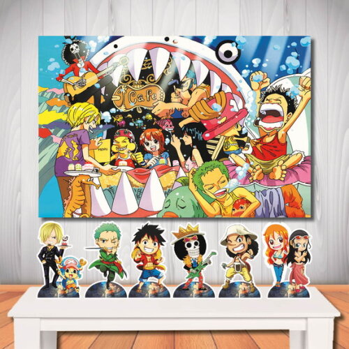 Kit Cenário Painel Festa 1,5x1,0m e Display One Piece Kids
