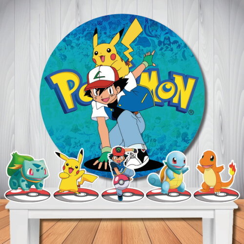 Kit Cenário Pokémon Painel Redondo Cenário e Display de Mesa