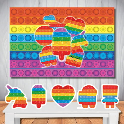 Kit Cenário Popit Fidget Toys Painel e Display de Mesa