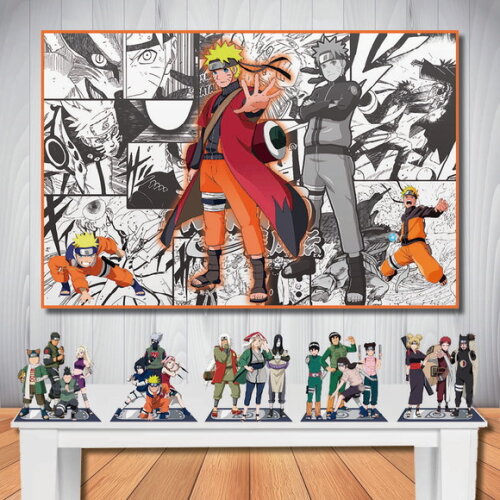 Kit Decoração Aniversário Mega Painel + Display Naruto