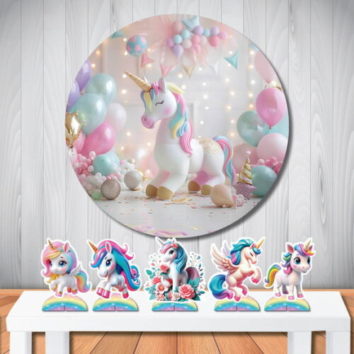 Kit Decoração Cenário de Festa Painel Redondo de Aniversário