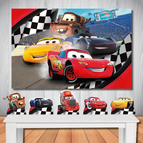 Kit Decoração de Festa Top Painel + Display Carros 3