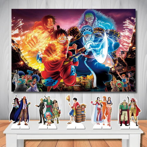 Kit Decoração Painel de Aniversário e Display One Piece