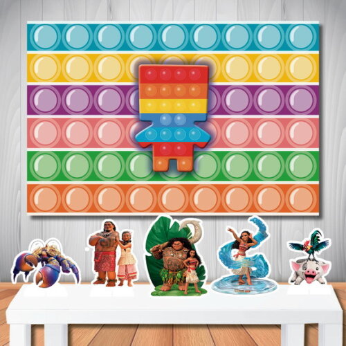 Kit Decoração Popit Fidget Toys Painel Cenário e Display