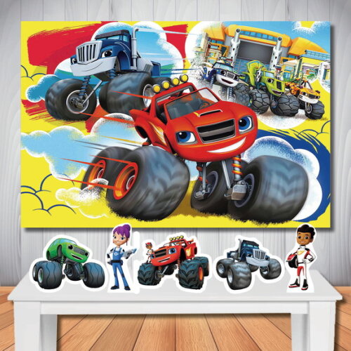 Kit Festa Blaze And The Monster Painel Infantil e Display