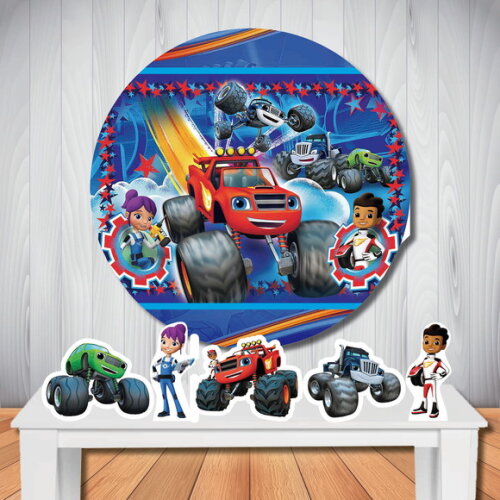 Kit Festa Blaze And The Monster Painel Redondo e Display