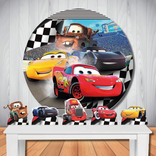 Kit Festa Carros 3 Painel Circular e Display de Mesa