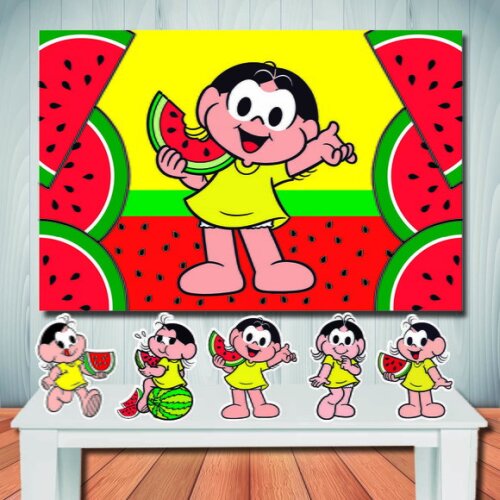 Kit Festa Cenário Magali Display de Mesa e Painel 1,50x1,00m