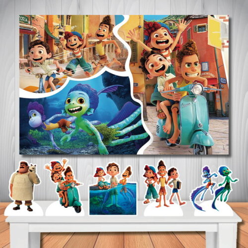 Kit Festa Decoração Luca Painel Infantil e Display de Mesa