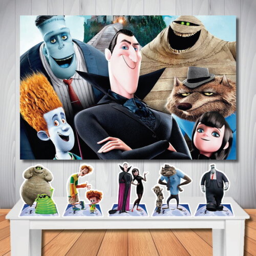 Kit Festa Hotel Transilvânea Painel 1,5x1,0m Display de Mesa