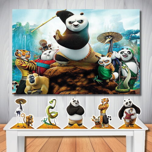 Kit Festa Kung Fu Panda Totem de Mesa e Painel 1,50x1,00m