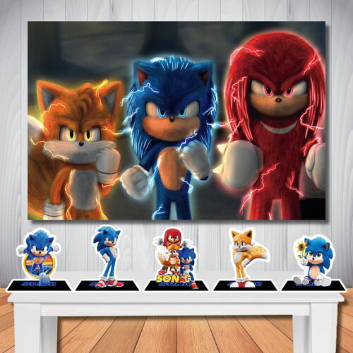 Kit Festa Painel e Display Sonic Filme - 1,50x1,00m