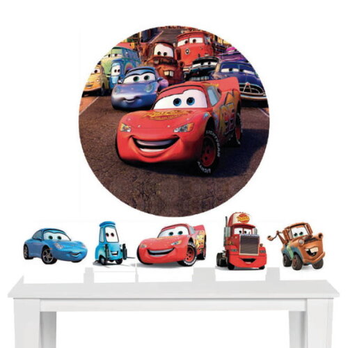 Kit Festa Painel Redondo e Display Carros - 1,50x1,50m