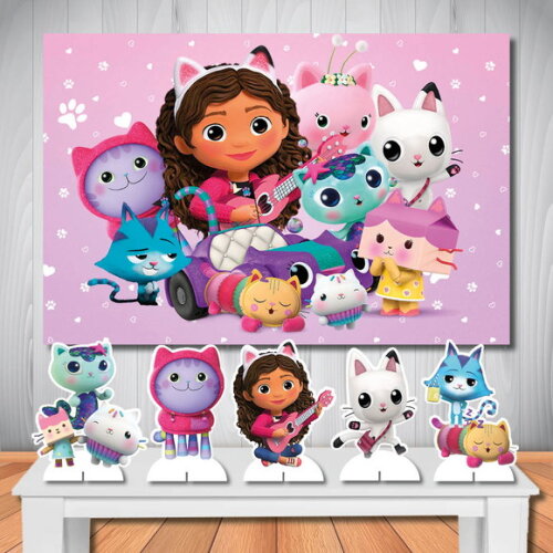 Kit Festa Top Painel + Display mdf a Casa Mágica da Gabi
