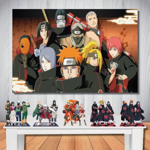 Kit Naruto Shippuden Painel de Aniversário 1,5x1,0m e Totem