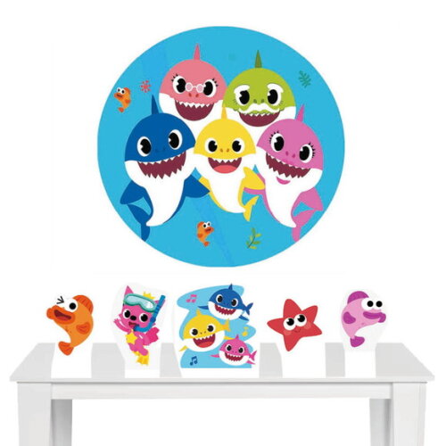 Kit Painel Circular e Display Baby Shark - 1,50x1,50m