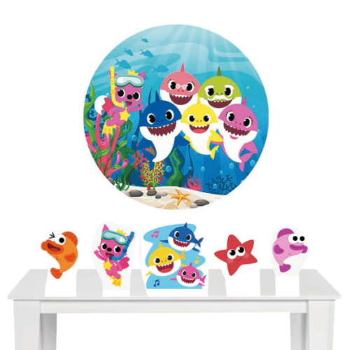 Kit Painel Circular e Display Baby Shark - 1,50x1,50m