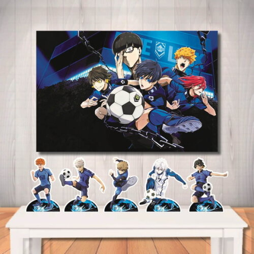 Kit Painel de Festa 1,5x1,0m Mega Blue Lock e Display